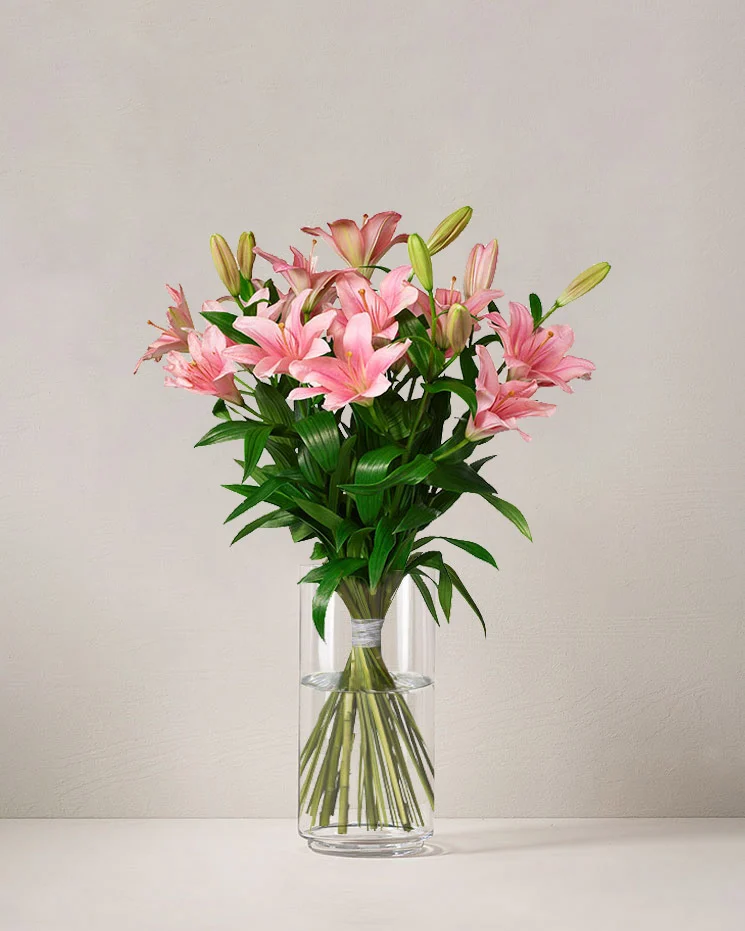 interflora skicka bukett rosa liljor skicka blommor blombud lilja